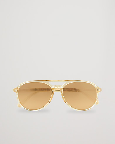 Herre | Pilotsolbriller | Moncler Lunettes | ML0228 Sunglasses Shiny Beige/Roviex