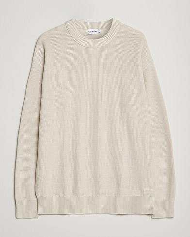 Herre | Tidsbegrenset sesongtilbud | Calvin Klein | Texture Knitted Sweater Stony Beige