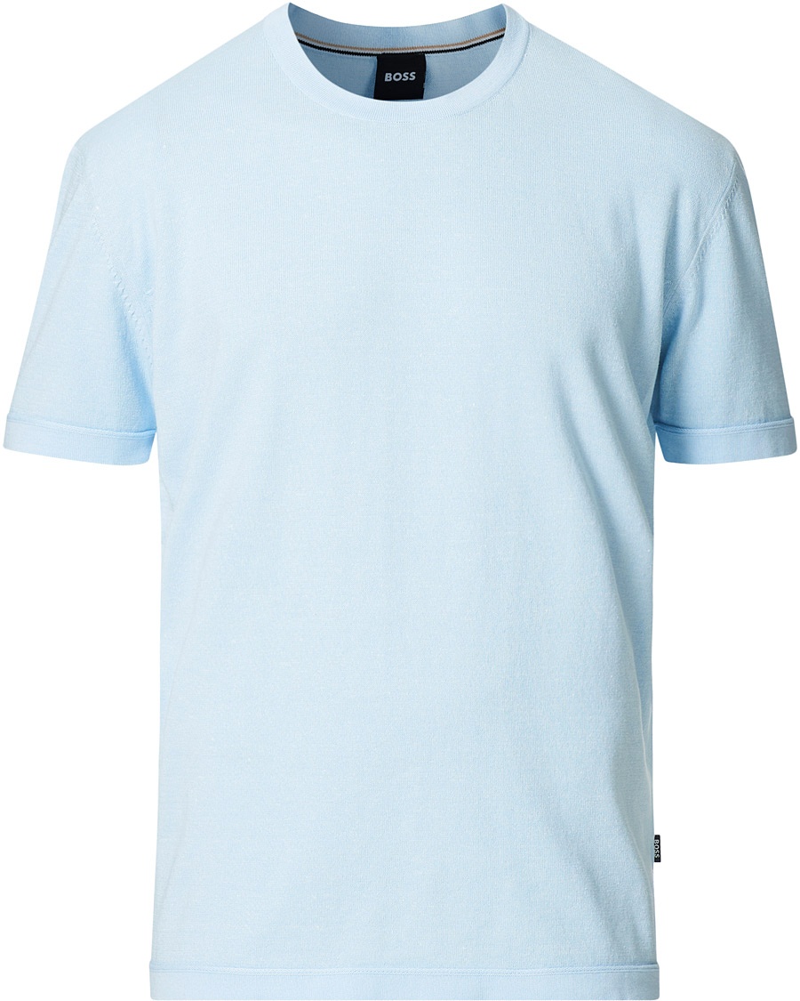 Herre | | BOSS | Tameo Cotton/Linen T-shirt Light Blue