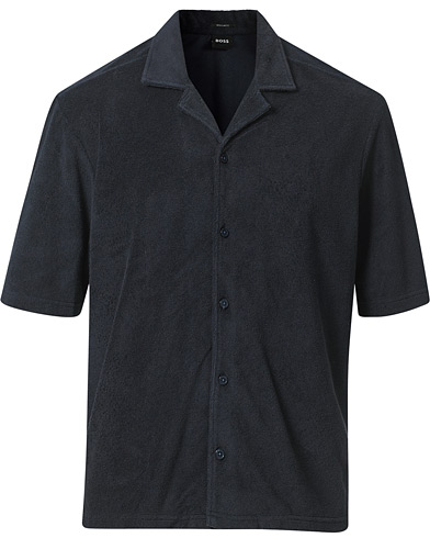 Herre | Kortermede skjorter | BOSS | Lars Terry Short Sleeve Shirt Dark Blue