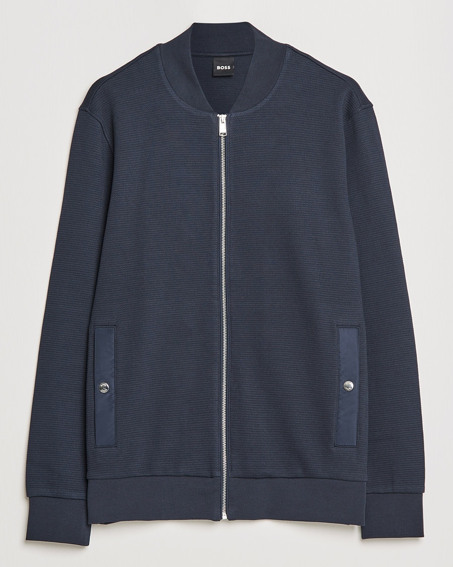 Herre | | BOSS | Skiles Full Zip Sweater Dark Blue