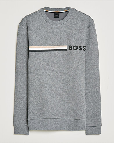 Herre |  | BOSS | Stadler Logo Crew Neck Sweatshirt Medium Grey