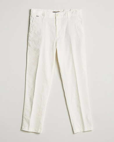 BOSS Perin Linen/Cotton Pleated Trousers White