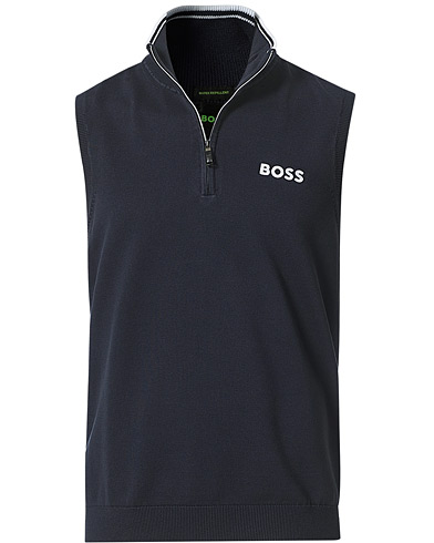 Herre | Slipovers | BOSS Athleisure | Zolf Half Zip Vest Dark Blue