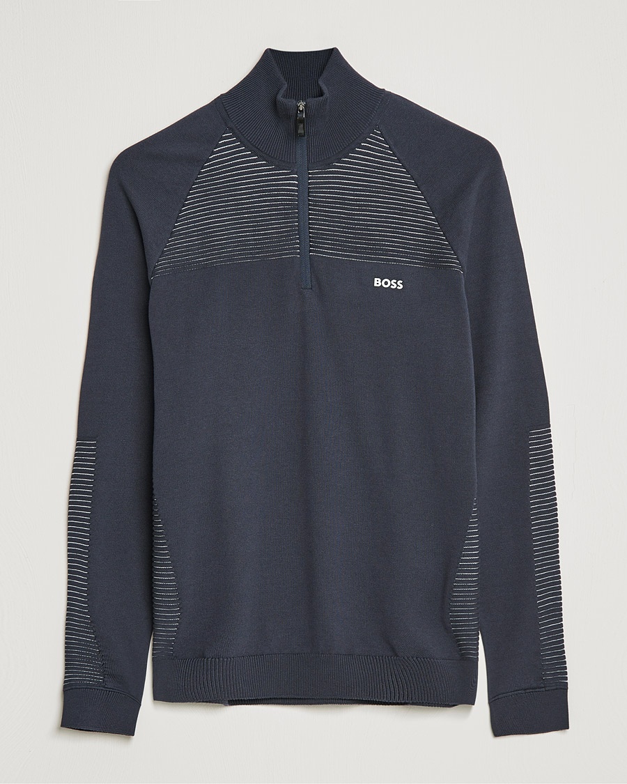Herre | | BOSS Athleisure | Zandi Hlaf Zip Sweater Dark Blue
