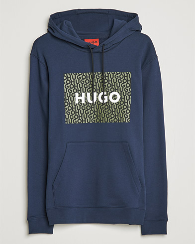 Herre | HUGO | HUGO | Dreeman Monogram Logo Hoodie Dark Blue
