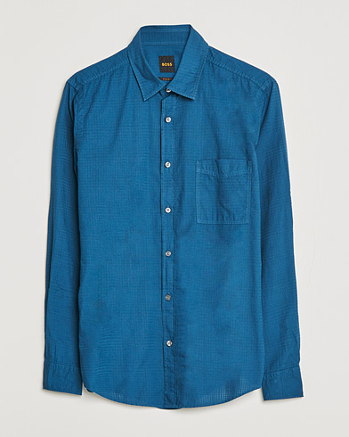Herre |  | BOSS Casual | Relegant Regular Fit Garment Dyed Shirt Medium Blue