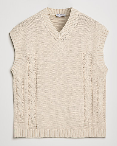 Herre |  | Tiger of Sweden | Bazyly Knitted Vest Cream Snow