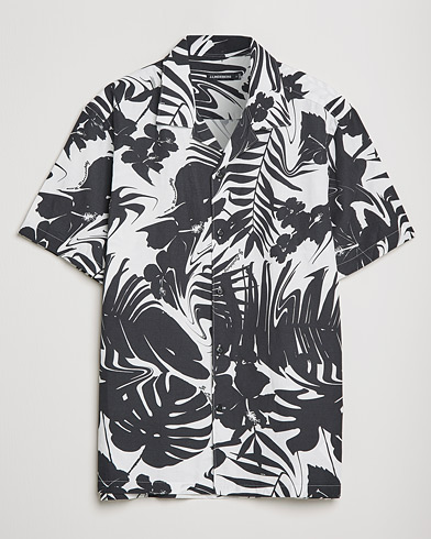 Herre | Salg klær | J.Lindeberg | Elio Hibiscus Print Short Sleeve Shirt White/Black
