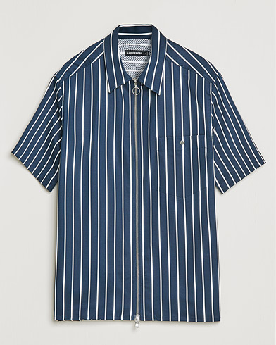 Herre |  | J.Lindeberg | Chainy Short Sleeve Zip Shirt Navy