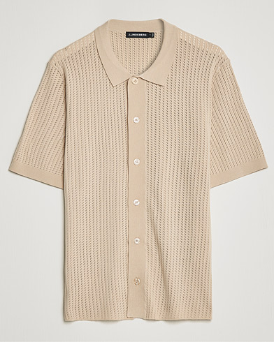 Herre | Kortermede skjorter | J.Lindeberg | Skyler Rayon Silk Knit Shirt Safari Beige