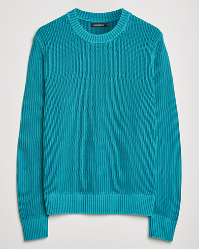 Herre | Salg klær | J.Lindeberg | Coy Summer Structure Organic Cotton Sweater Deep Lake
