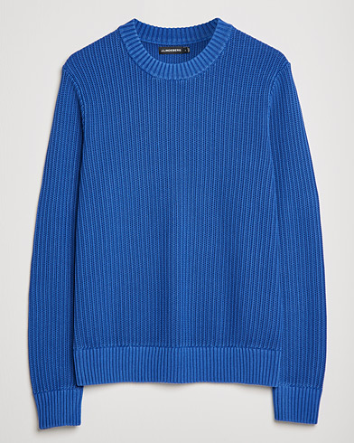 Herre | Strikkede gensere | J.Lindeberg | Coy Summer Structure Organic Cotton Sweater Royal Blue
