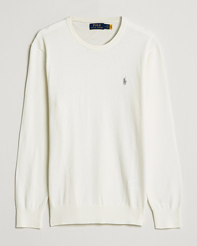 Herre | Pullovers rund hals | Polo Ralph Lauren | Cotton/Cashmere Crew Neck Pullover Deckwash White