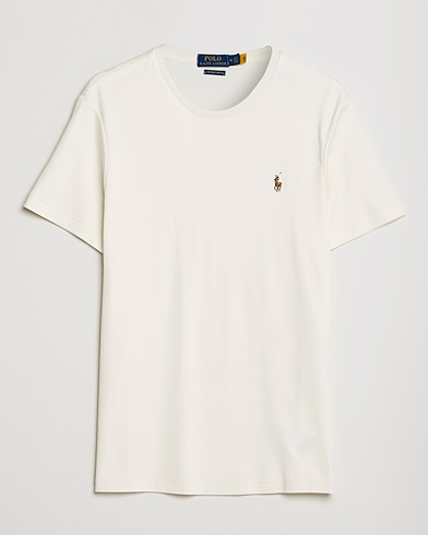 Herre |  | Polo Ralph Lauren | Luxury Pima Cotton Crew Neck T-Shirt Clubhouse Cream
