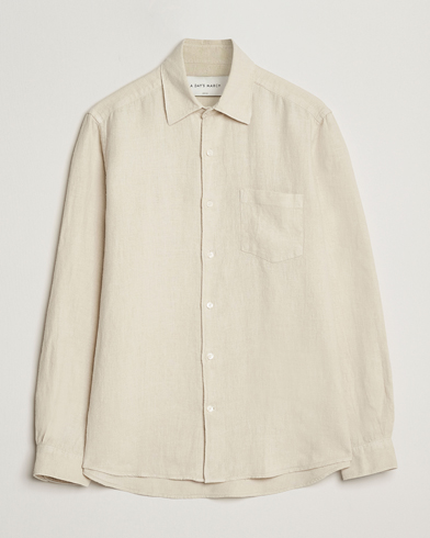 Herre | Klær | A Day's March | Abu Linen Shirt Sand