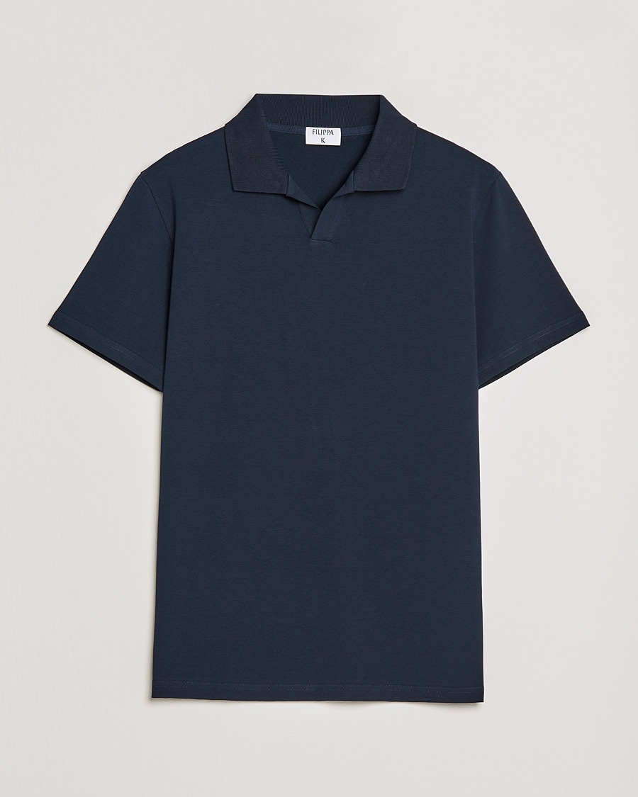 Filippa K Soft Lycra Polo Tee Navy – Blå