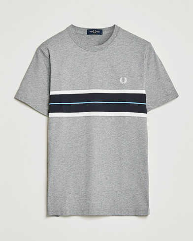 Herre | T-Shirts | Fred Perry | Tram Line Pannel Tee Steel Marl