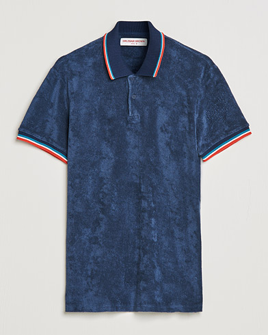 Herre |  | Orlebar Brown | Jarrett Towelling Striped Tipping Polo Navy