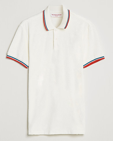 Herre |  | Orlebar Brown | Jarrett Towelling Striped Tipping Polo White Sand