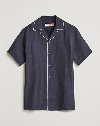 Herre | Salg klær | Orlebar Brown | Hibbert Short Sleeve Linen Shirt Navy