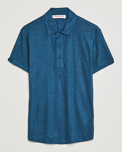 Herre | Salg klær | Orlebar Brown | Sebastian Linen Polo Oceanic Blue