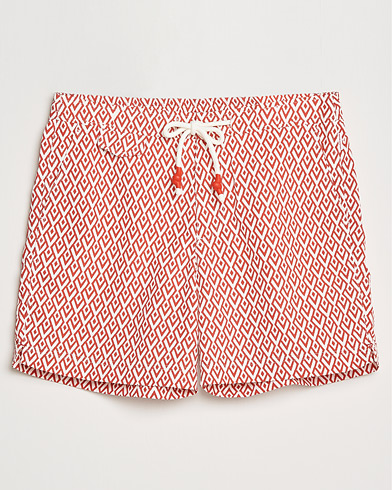 Herre |  | Orlebar Brown | Standard Cano Printed Swimshorts Summer Red/Cloud