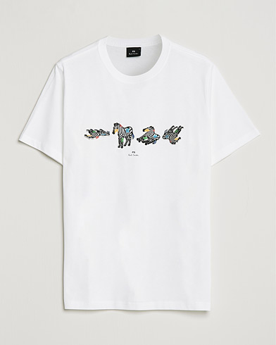 Herre | T-Shirts | PS Paul Smith | Zebras Organic Cotton Tee White