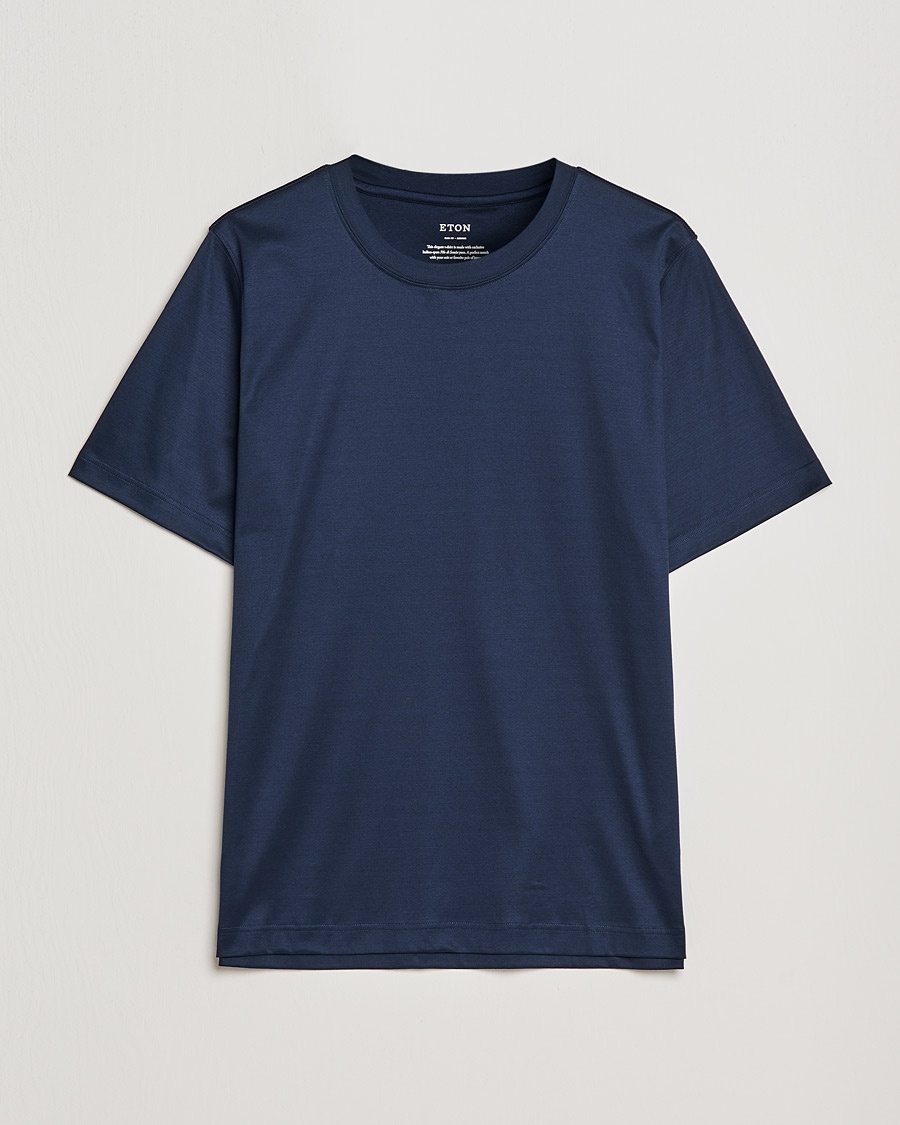 Eton Filo Di Scozia Cotton T-Shirt Navy – Blå