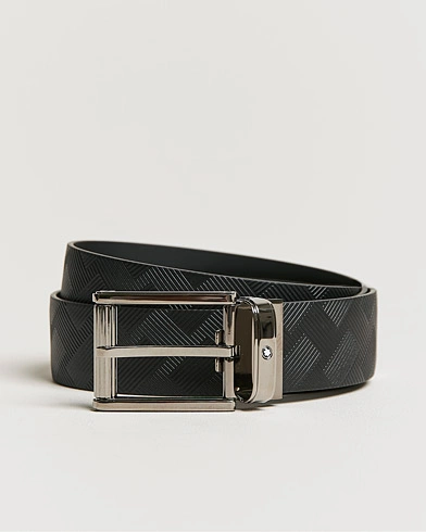 Herre | Umønstrede belter | Montblanc | Black 35 mm Leather Belt Black