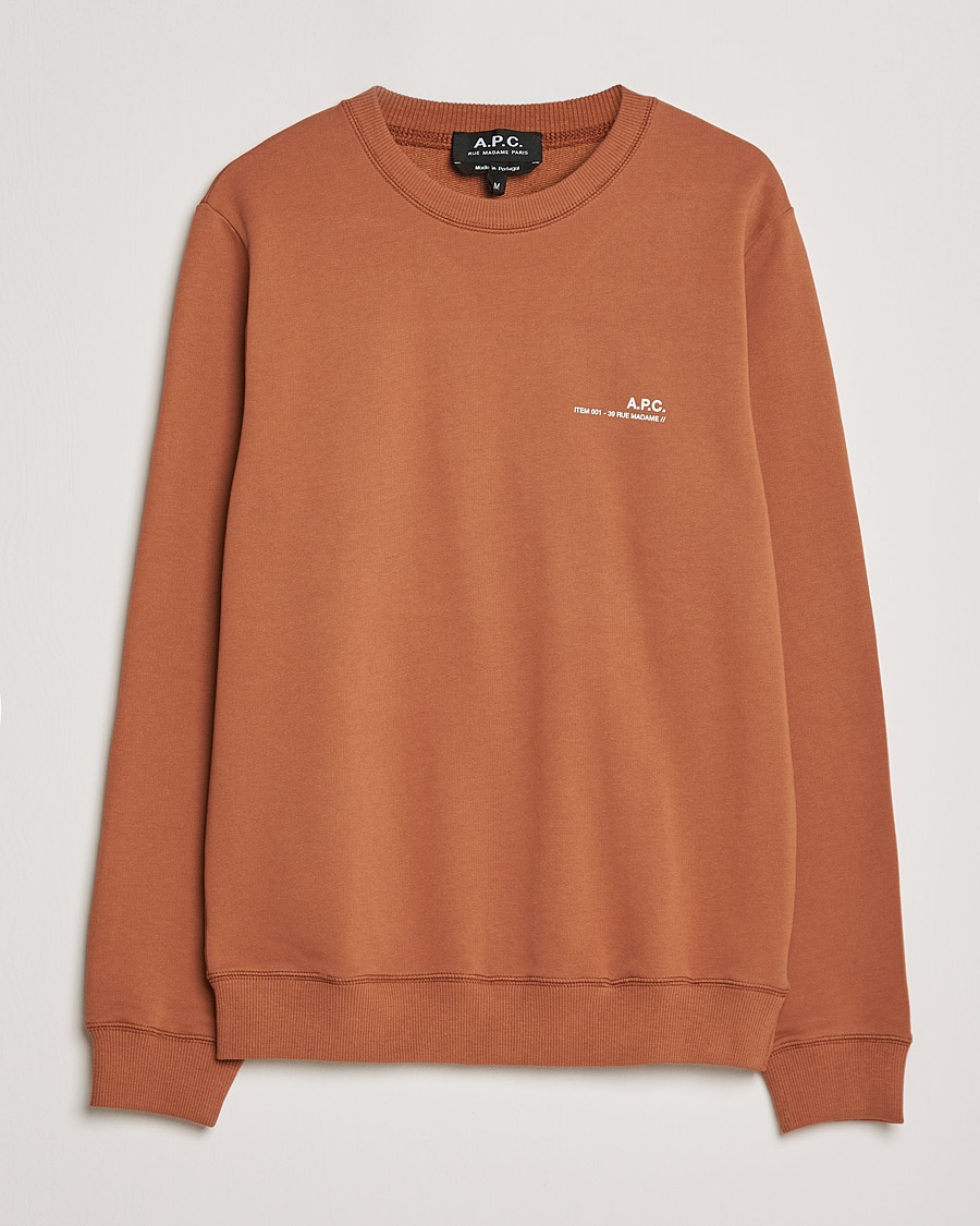 Herre | | A.P.C. | Item Crew Neck Sweatshirt Terracotta