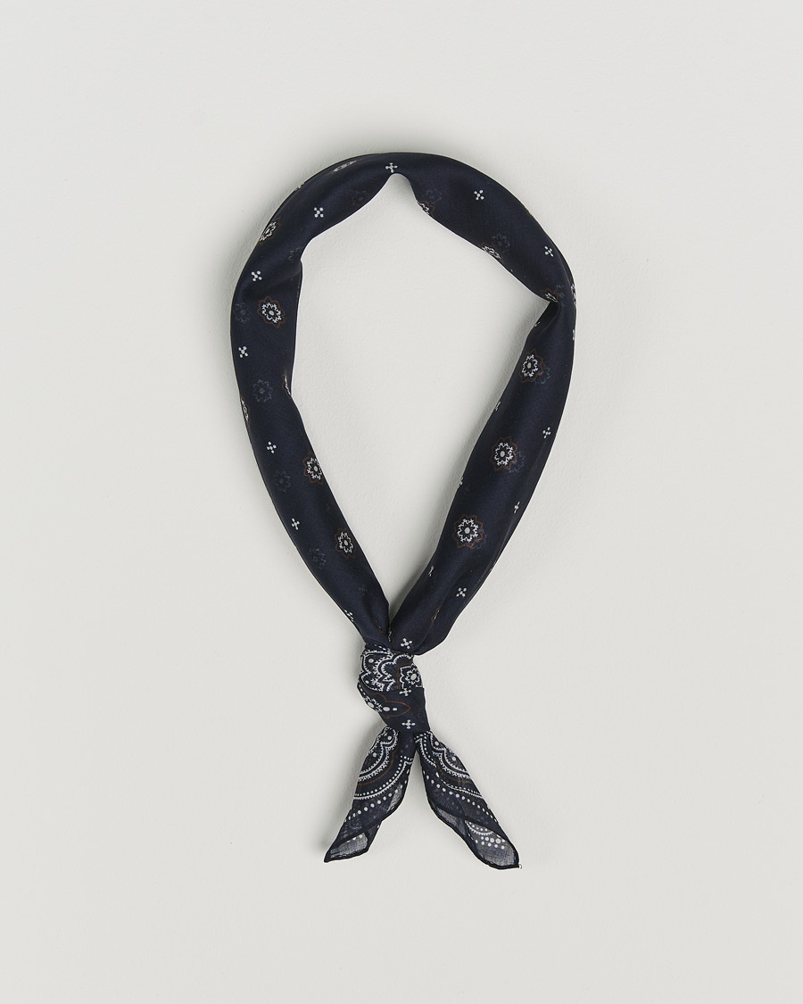 Herre | Assesoarer | Amanda Christensen | Cotton Voilé Printed Medallion Bandana Navy