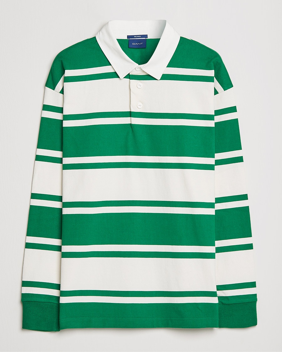 Herre | | GANT | Barstriped Heavy Rugger Green/White