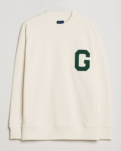 Herre | Preppy Authentic | GANT | College G Crew Neck Sweatshirt Creme