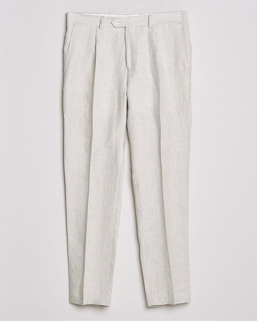 Oscar Jacobson Delon Linen Trousers Creme Oscar Jacobson Delon Linen Trousers Creme