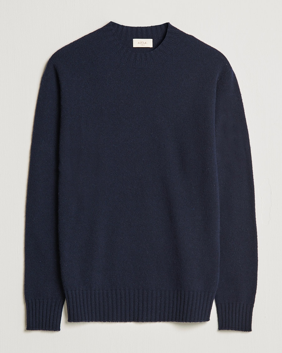 Herre | | Altea | Wool/Cashmere Crew Neck Sweater Navy