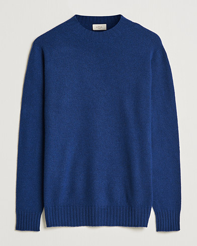 Herre | Pullovers rund hals | Altea | Wool/Cashmere Crew Neck Sweater Open Blue