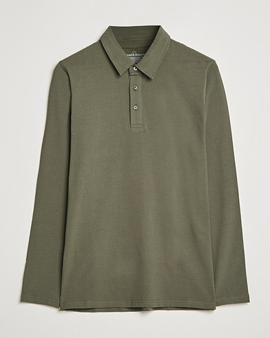 Herre |  | Bread & Boxers | Long Sleeve Jersey Polo Army Green