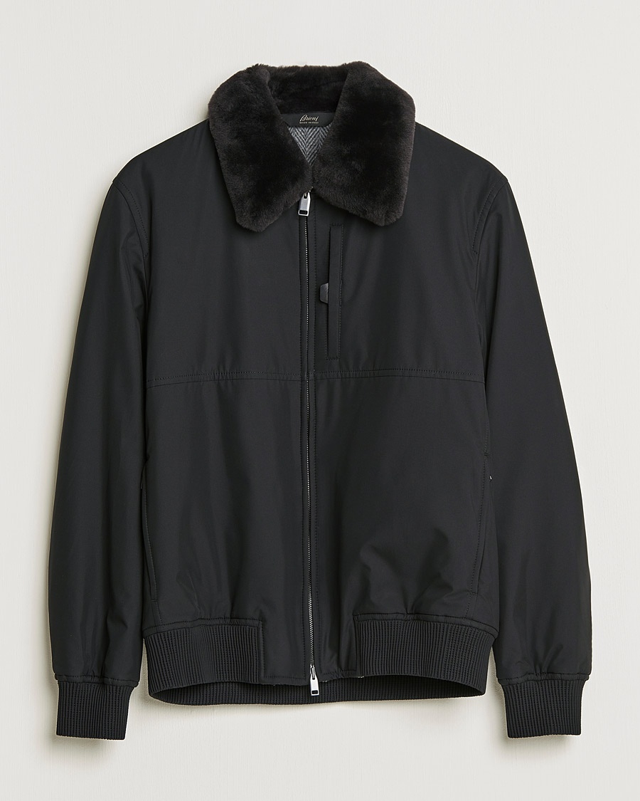 Herre | Lojalitetstilbud | Brioni | Performa Silk Shearling Jacket Black