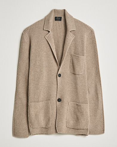 Herre | Strikkede blazere  | Brioni | Pure Cashmere Knitted Blazer Beige
