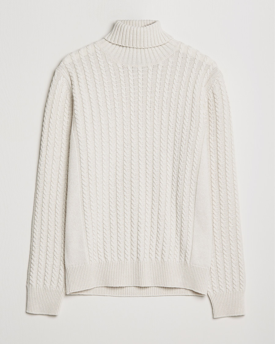 Herre | | Brioni | Cashmere Cable Turtleneck Off White
