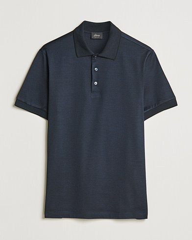 Herre | Pikéer | Brioni | Cotton/Silk Short Sleeve Polo Navy