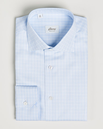 Herre | Skjorter | Brioni | Slim Fit Dress Shirt Light Blue Check