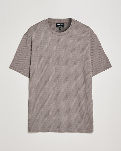 Herre | Quiet Luxury | Giorgio Armani | Cashmere Blend Chevron T-Shirt Beige