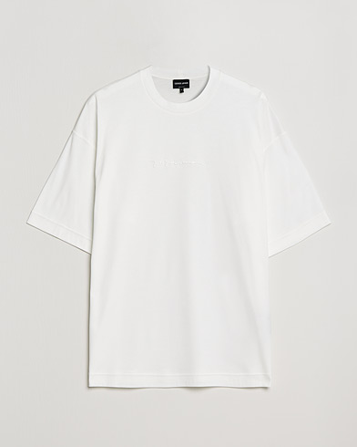 Herre | Luxury Brands | Giorgio Armani | Short Sleeve Signature T-Shirt White