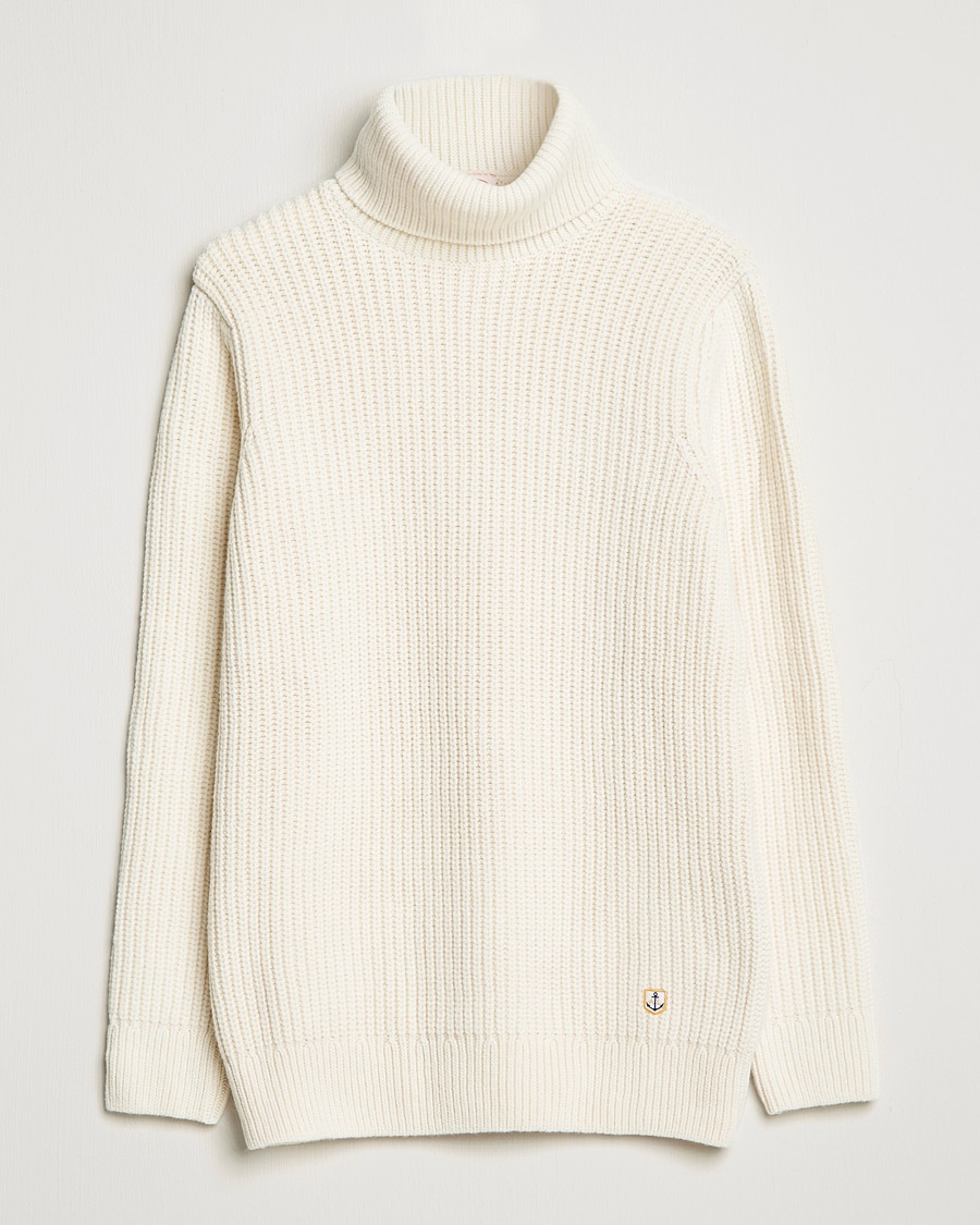 Herre | | Armor-lux | Pull Col Montant Wool Sweater Off White