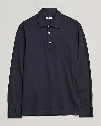 Herre |  | Kiton | Long Sleeve Polo Shirt Navy