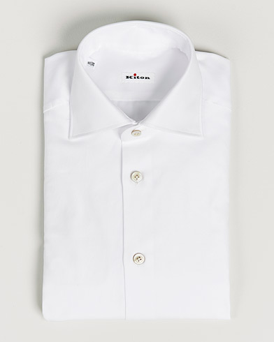 Herre | Skjorter | Kiton | Slim Fit Royal Oxford Shirt White