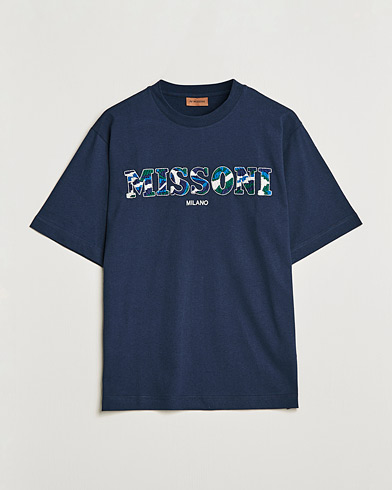 Herre | Italian Department | Missoni | Embroidered Logo T-Shirt Dark Blue