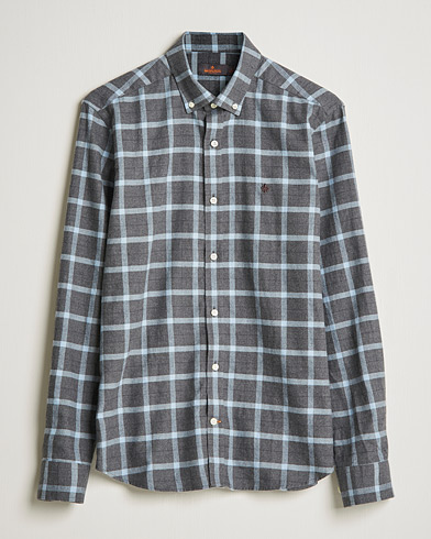 Herre | Flanellskjorter | Morris | Brushed Flannel Checked Shirt Dark Grey